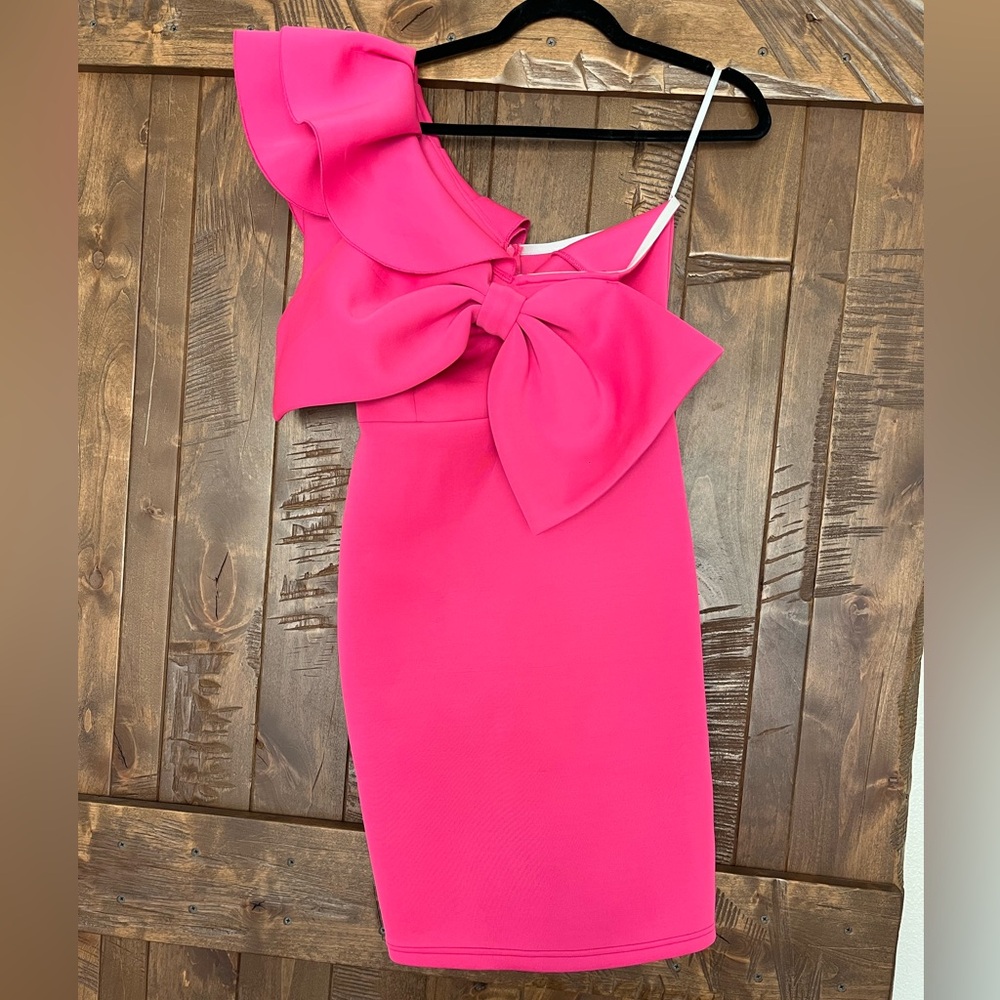Maternity Pink One-Shoulder Dress